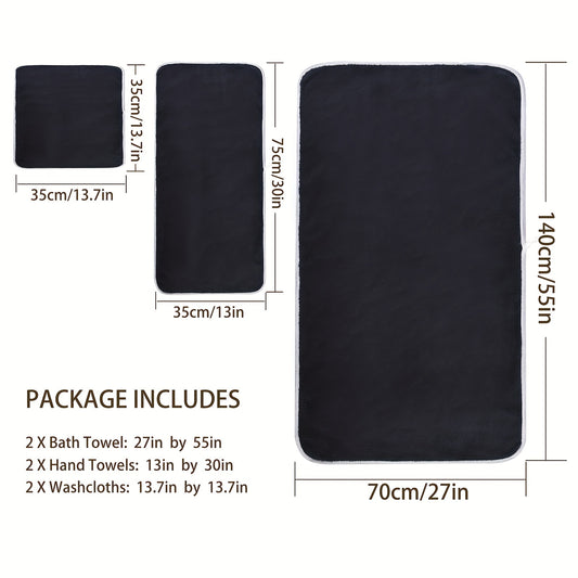 🚿 6-Piece Super Soft Microfibre Towel Set – Quick-Dry, Ultra-Absorbent & Lightweight