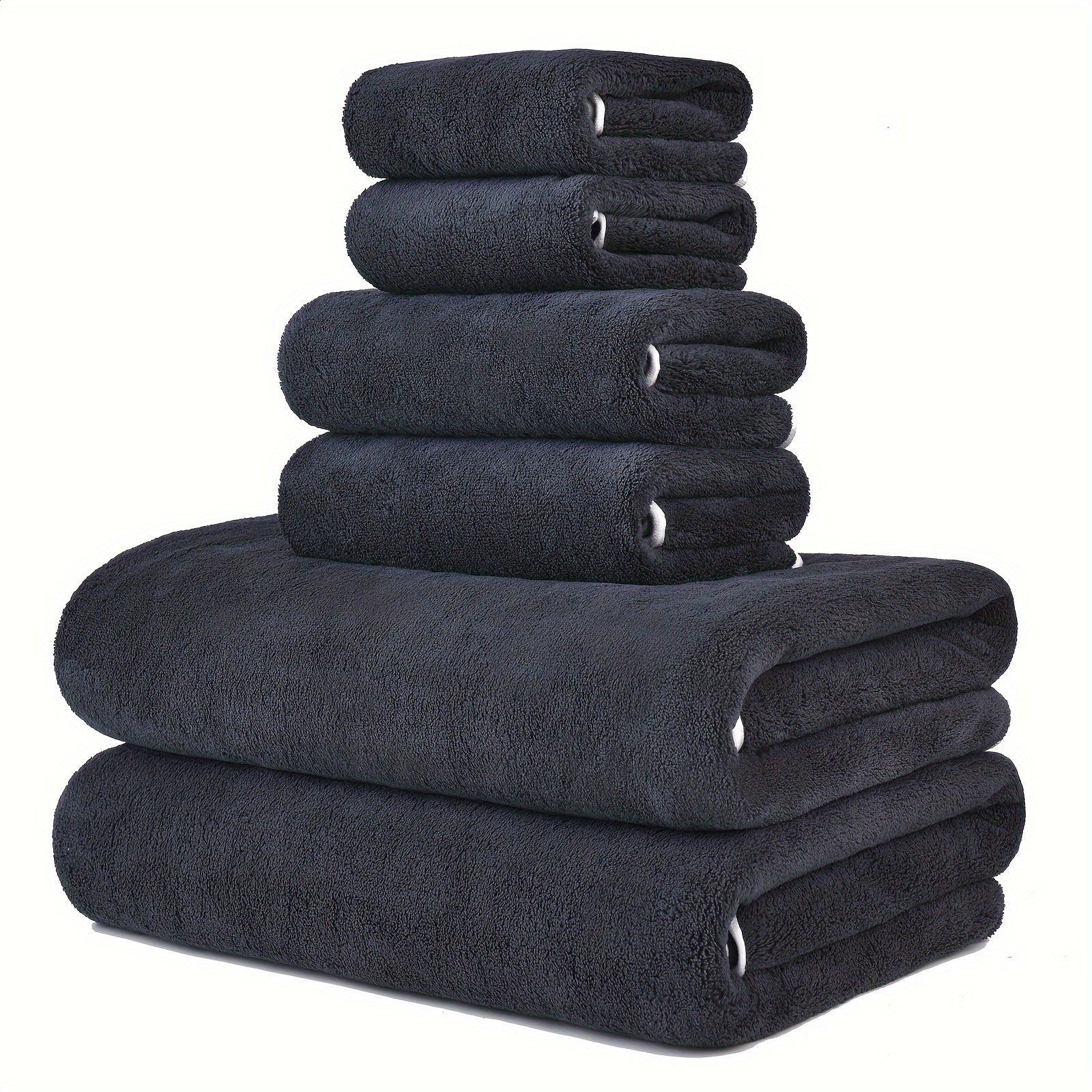 🚿 6-Piece Super Soft Microfibre Towel Set – Quick-Dry, Ultra-Absorbent & Lightweight