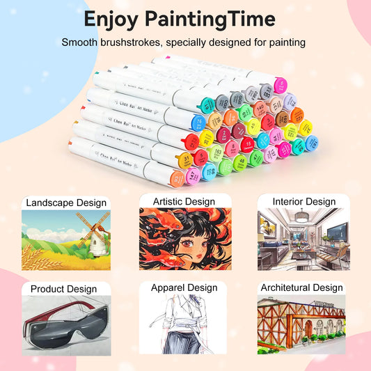 🎨 Everlaneo ColorMaster™ – Professional Alcohol-Based Markers (48/60/80/120 Colours)