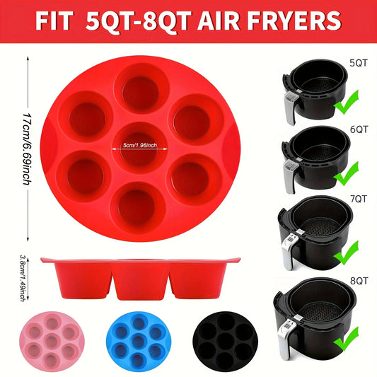 🍳 Everlaneo CookMould™ – Non-Stick Silicone Air Fryer Mould with 7 Cavities